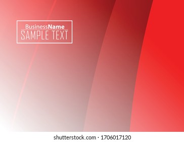 Red abstract template for card or banner. Metal Background with waves and reflections. Business background, silver, illustration. Illustration of abstract background with a metallic element