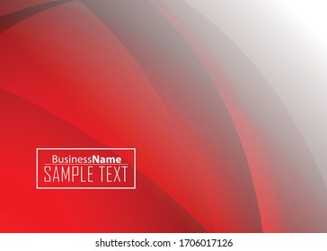 Red abstract template for card or banner. Metal Background with waves and reflections. Business background, silver, illustration. Illustration of abstract background with a metallic element