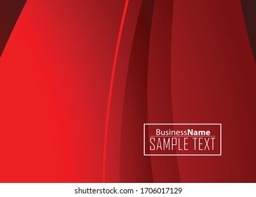 Red abstract template for card or banner. Metal Background with waves and reflections. Business background, silver, illustration. Illustration of abstract background with a metallic element