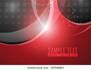 Red abstract template for card or banner. Metal Background with waves and reflections. Business background, silver, illustration. Illustration of abstract background with a metallic element. Vector