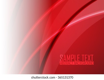 Red abstract template for card or banner. Metal Background with waves and reflections. Business background, silver, illustration. Illustration of abstract background with a metallic element