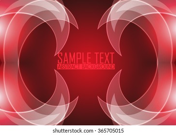 Red abstract template for card or banner. Metal Background with waves and reflections. Business background, silver, illustration. Illustration of abstract background with a metallic element