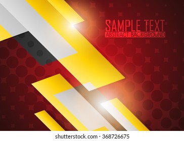 Red abstract template for card or banner. Metal Background with waves and reflections. Business background, silver, illustration. Illustration of abstract background with a metallic element