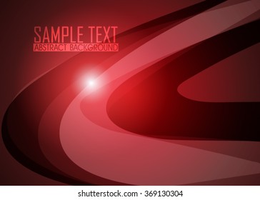 Red abstract template for card or banner. Metal Background with waves and reflections. Business background, silver, illustration. Illustration of abstract background with a metallic element