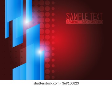 Red abstract template for card or banner. Metal Background with waves and reflections. Business background, silver, illustration. Illustration of abstract background with a metallic element
