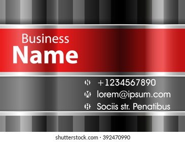 Red abstract template for card or banner. Metal Background with waves and reflections. Business background, silver, illustration. Illustration of abstract background with a metallic element