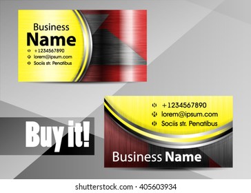 Red abstract template for card or banner. Metal Background with waves and reflections. Business background, silver, illustration. Illustration of abstract background with a metallic element