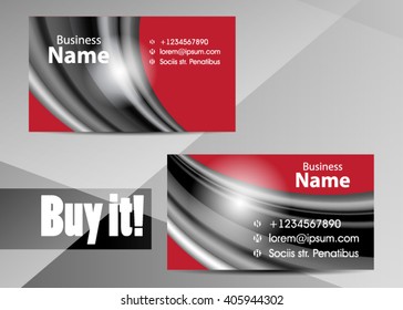 Red abstract template for card or banner. Metal Background with waves and reflections. Business background, silver, illustration. Illustration of abstract background with a metallic element