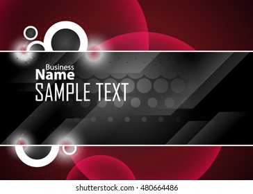 Red abstract template for card or banner. Metal Background with waves and reflections. Business background, silver, illustration. Illustration of abstract background with a metallic element