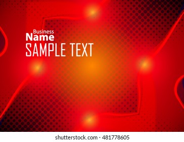 Red abstract template for card or banner. Metal Background with waves and reflections. Business background, silver, illustration. Illustration of abstract background with a metallic element