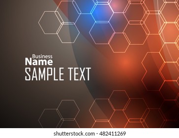 Red abstract template for card or banner. Metal Background with waves and reflections. Business background, silver, illustration. Illustration of abstract background with a metallic element