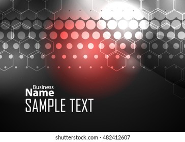 Red abstract template for card or banner. Metal Background with waves and reflections. Business background, silver, illustration. Illustration of abstract background with a metallic element