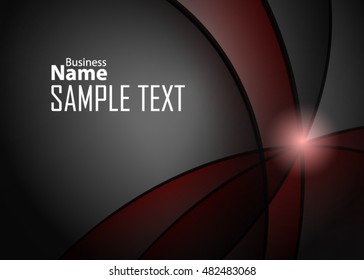 Red abstract template for card or banner. Metal Background with waves and reflections. Business background, silver, illustration. Illustration of abstract background with a metallic element