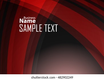 Red abstract template for card or banner. Metal Background with waves and reflections. Business background, silver, illustration. Illustration of abstract background with a metallic element