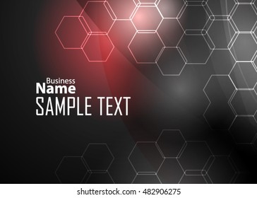 Red abstract template for card or banner. Metal Background with waves and reflections. Business background, silver, illustration. Illustration of abstract background with a metallic element