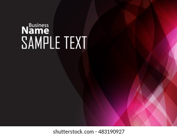 Red abstract template for card or banner. Metal Background with waves and reflections. 