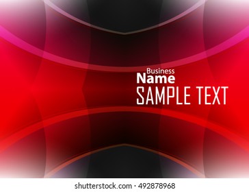 Red abstract template for card or banner. Metal Background with waves and reflections.