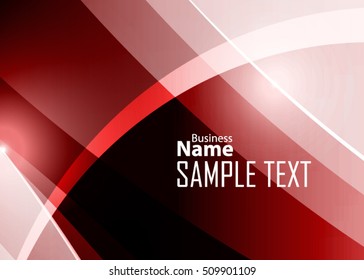 Red abstract template for card or banner. Metal Background with waves and reflections. Business background, silver, illustration. Illustration of abstract background with a metallic element