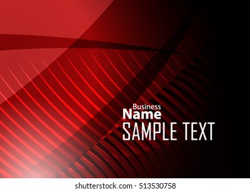 Red abstract template for card or banner. Metal Background with waves and reflections. Business background, silver, illustration. Illustration of abstract background with a metallic element