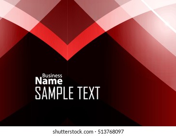 Red abstract template for card or banner. Metal Background with waves and reflections. Business background, silver, illustration. Illustration of abstract background with a metallic element