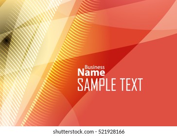 Red abstract template for card or banner. Metal Background with waves and reflections. Business background, silver, illustration. Illustration of abstract background with a metallic element