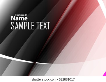Red abstract template for card or banner. Metal Background with waves and reflections. Business background, silver, illustration. Illustration of abstract background with a metallic element