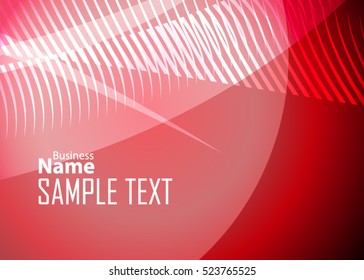 Red abstract template for card or banner. Metal Background with waves and reflections. Business background, silver, illustration. Illustration of abstract background with a metallic element