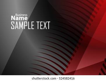 Red abstract template for card or banner. Metal Background with waves and reflections. Business background, silver, illustration. Illustration of abstract background with a metallic element