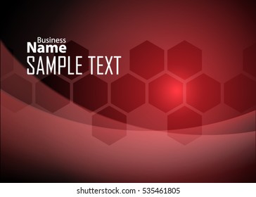 Red abstract template for card or banner. Metal Background with waves and reflections. Business background. Illustration of abstract background with a metallic element
