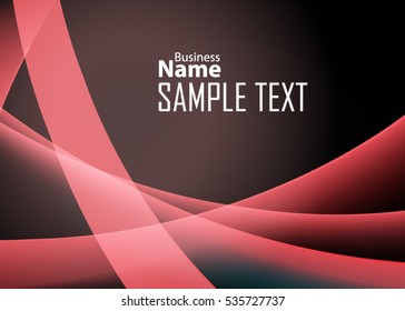 Red abstract template for card or banner. Metal Background with waves and reflections. Business background Illustration of abstract background with a metallic element