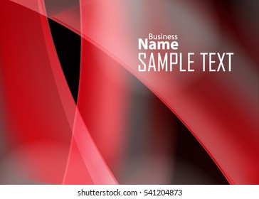 Red abstract template for card or banner. Metal Background with waves and reflections. Business background, Illustration of abstract background with a metallic element