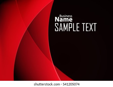 Red abstract template for card or banner. Metal Background with waves and reflections. Business background, Illustration of abstract background with a metallic element