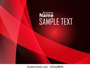 Red abstract template for card or banner. Metal Background with waves and reflections. Business background, Illustration of abstract background with a metallic element