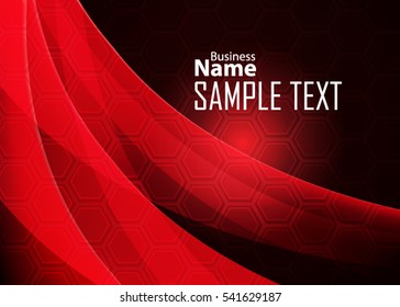 Red abstract template for card or banner. Metal Background with waves and reflections. Business background, Illustration of abstract background with a metallic element