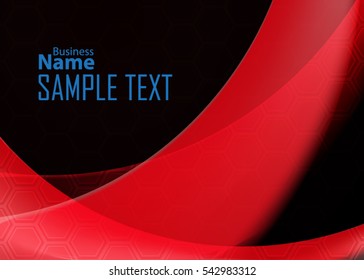 Red abstract template for card or banner. Metal Background with waves and reflections. Business background, Illustration of abstract background with a metallic element