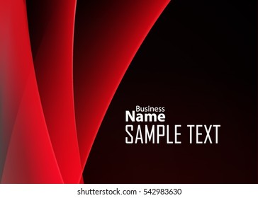 Red abstract template for card or banner. Metal Background with waves and reflections. Business background, Illustration of abstract background with a metallic element