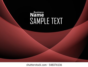 Red abstract template for card or banner. Metal Background with waves and reflections. Business background, Illustration of abstract background with a metallic element