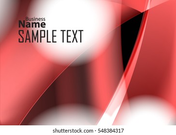 Red abstract template for card or banner. Metal Background with waves and reflections. Business background, silver, illustration. Illustration of abstract background with a metallic element