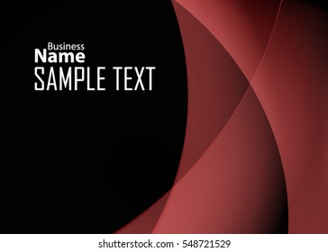 Red abstract template for card or banner. Metal Background with waves and reflections. Business background, silver, illustration. Illustration of abstract background with a metallic element