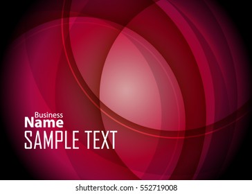 Red abstract template for card or banner. Metal Background with waves and reflections. Business background, silver, illustration. Illustration of abstract background with a metallic element