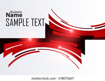 Red abstract template for card or banner. Metal Background with waves and reflections. Business background, silver, illustration. Illustration of abstract background with a metallic element