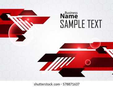 Red abstract template for card or banner. Metal Background with waves and reflections. Business background, silver, illustration. Illustration of abstract background with a metallic element
