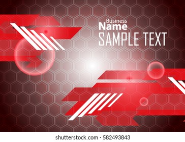 Red abstract template for card or banner. Metal Background with waves and reflections. Business background, silver, illustration. Illustration of abstract background with a metallic element