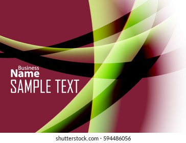 Red abstract template for card or banner. Metal Background with waves and reflections. Business background, silver, illustration. Illustration of abstract background with a metallic element