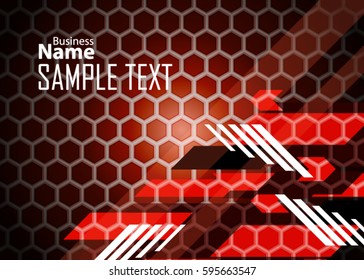 Red abstract template for card or banner. Metal Background with waves and reflections. Business background, silver, illustration. Illustration of abstract background with a metallic element