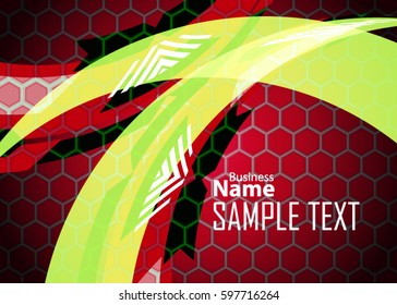 Red abstract template for card or banner. Metal Background with waves and reflections. Business background, silver, illustration. Illustration of abstract background with a metallic element