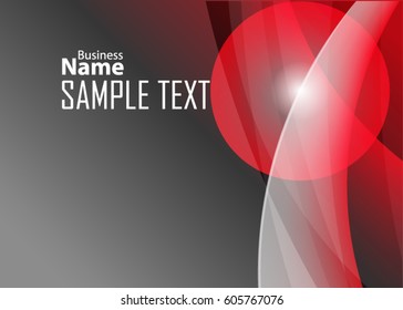 Red abstract template for card or banner. Metal Background with waves and reflections. Business background, silver, illustration. Illustration of abstract background with a metallic element