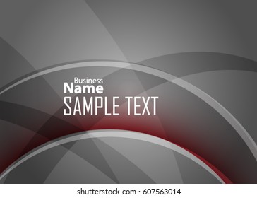 Red abstract template for card or banner. Metal Background with waves and reflections. Business background, silver, illustration. Illustration of abstract background with a metallic element