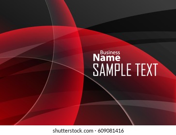 Red abstract template for card or banner. Metal Background with waves and reflections. Business background, silver, illustration. Illustration of abstract background with a metallic element