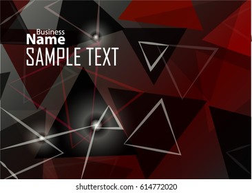 Red abstract template for card or banner. Metal Background with waves and reflections. Business background, silver, illustration. Illustration of abstract background with a metallic element